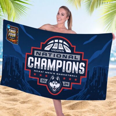 UConn Huskies Mens Basketball Rectangle Beach Towel WBT1142 1